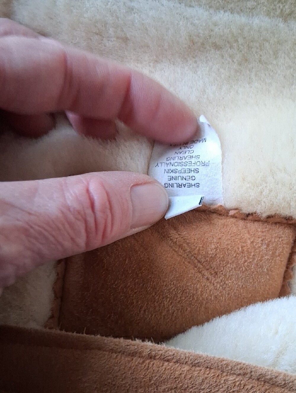 Womans Tan Shearling-Lined Winter Coat 48 - Picture 4 of 10